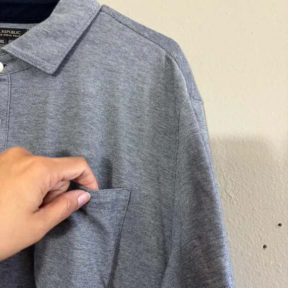 Banana Republic Performance Pique Polo Shirt XXL Blue Casual Golf - Picture 5 of 7